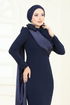 Evening Dress 6227BSK463-MS Navy Blue - Thumbnail