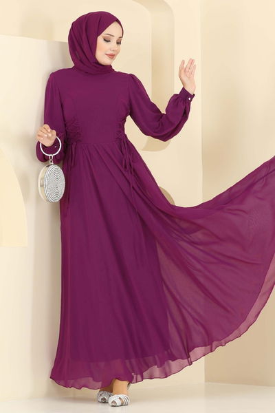 B.İ.S.S.K. - Evening Dress 6238BSK463-MS Damson - 392952