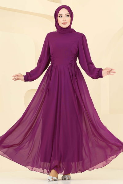 B.İ.S.S.K. - Evening Dress 6238BSK463-MS Damson - 392953
