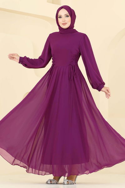 B.İ.S.S.K. - Evening Dress 6238BSK463-MS Damson - 392954