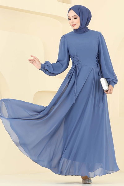 B.İ.S.S.K. - Evening Dress 6238BSK463-MS Indigo - 392949