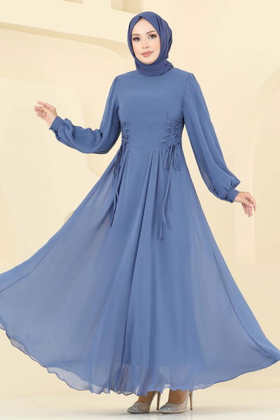 B.İ.S.S.K. - Evening Dress 6238BSK463-MS Indigo - 392951