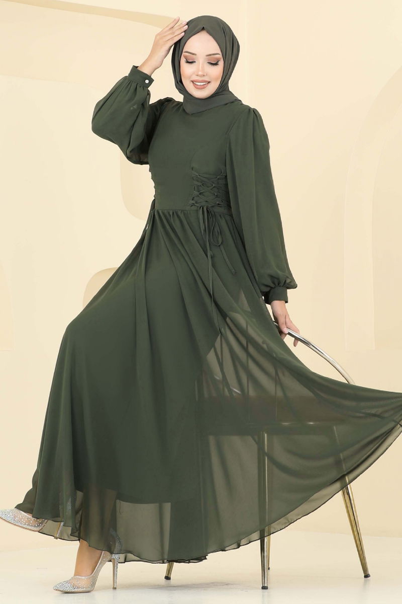 Evening Dress 6238BSK463-MS Khaki