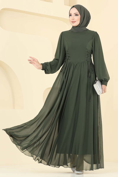 B.İ.S.S.K. - Evening Dress 6238BSK463-MS Khaki - 392944