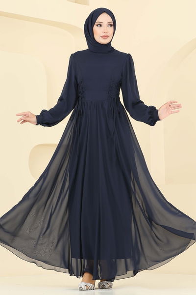B.İ.S.S.K. - Evening Dress 6238BSK463-MS Navy Blue - 392928
