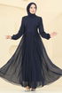Evening Dress 6238BSK463-MS Navy Blue - Thumbnail