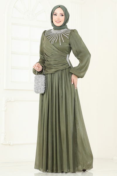 L.P.N. - Evening Dress 6238LPN858-MS Khaki - 388265