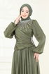 فستان سهرة اخضر عفني 6238LPN858-MS - Thumbnail