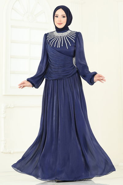 L.P.N. - Evening Dress 6238LPN858-MS Navy Blue - 388272