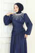Evening Dress 6238LPN858-MS Navy Blue - Thumbnail