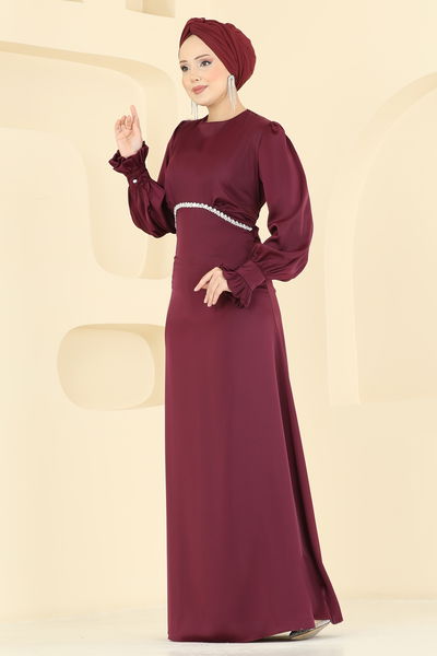 B.İ.S.S.K. - Evening Dress 6247BSK463-MS Damson - 430280