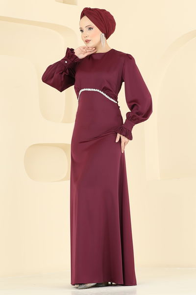 B.İ.S.S.K. - Evening Dress 6247BSK463-MS Damson - 430281