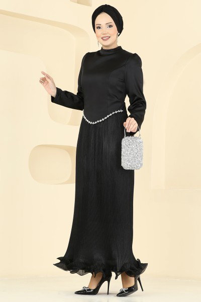 B.İ.S.S.K. - Evening Dress 6281BSK463-MS Black