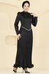 فستان سهرة أسود 6281BSK463-MS - Thumbnail