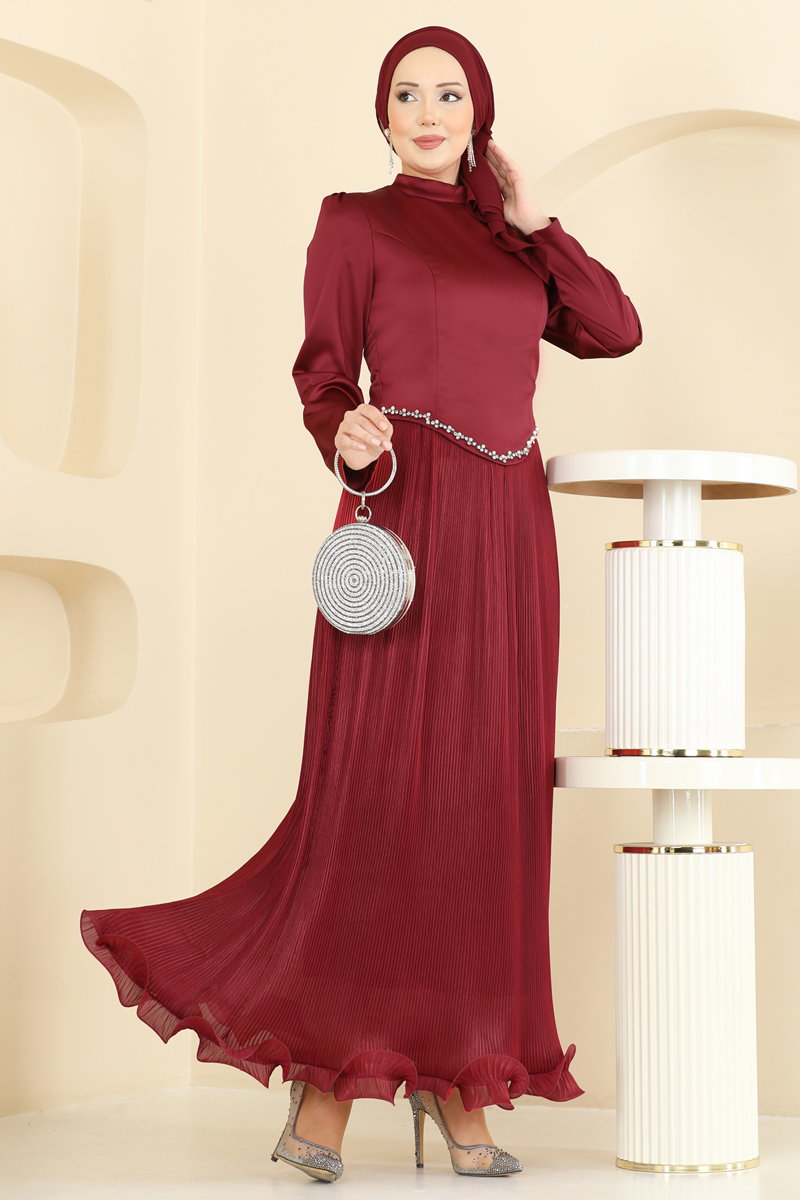 Evening Dress 6281BSK463-MS Burgundy