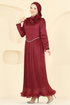 Evening Dress 6281BSK463-MS Burgundy - Thumbnail