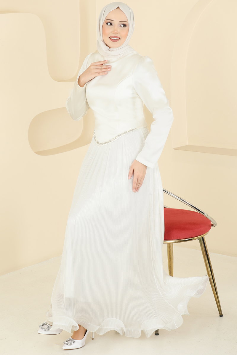 Evening Dress 6281BSK463-MS Ecru