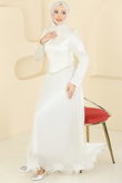 B.İ.S.S.K. - Evening Dress 6281BSK463-MS Ecru