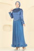 فستان سهرة ازرق 6281BSK463-MS - Thumbnail