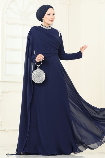L.P.N. - Evening Dress 6294LPN858-MS Navy Blue - 387869