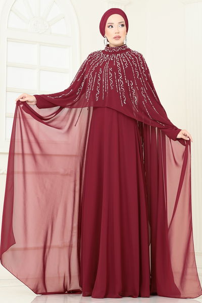 L.P.N. - Evening Dress 6295LPN858-MS Burgundy - 396157