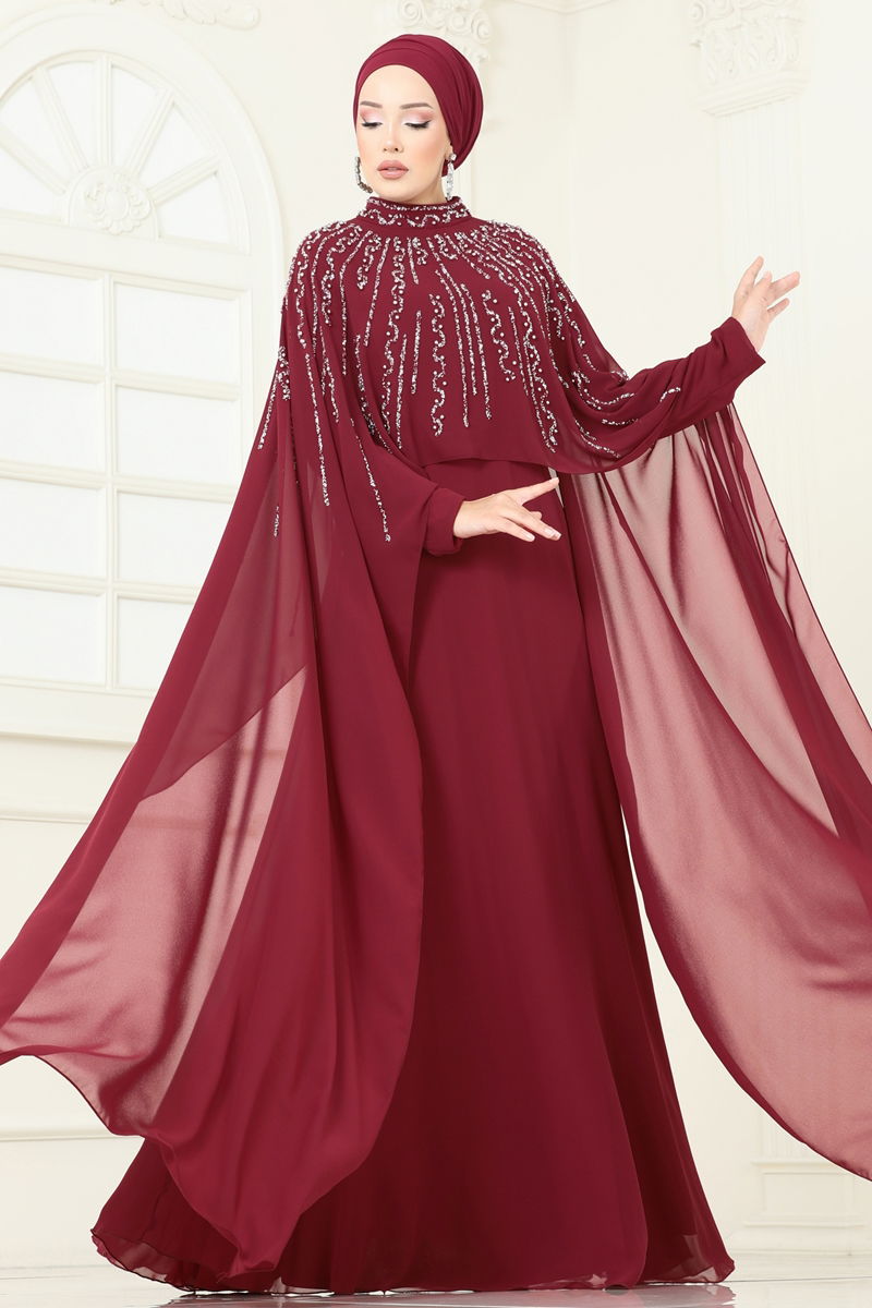 Evening Dress 6295LPN858-MS Burgundy