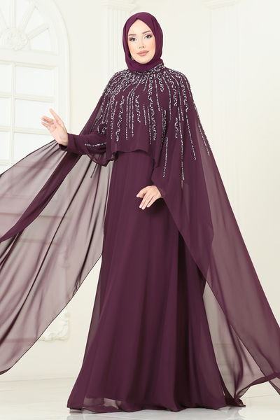 L.P.N. - Evening Dress 6295LPN858-MS Damson - 396172
