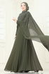 Evening Dress 6295LPN858-MS Khaki - Thumbnail