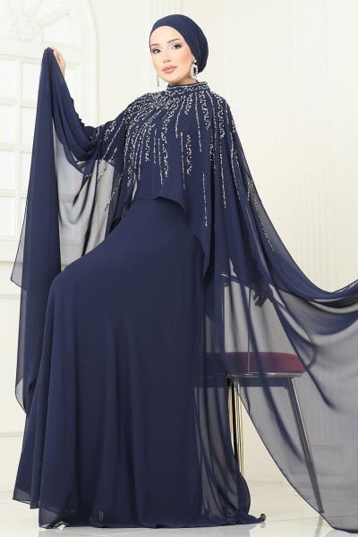 L.P.N. - Evening Dress 6295LPN858-MS Navy Blue