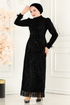 Evening Dress 6539YG95-MS Black - Thumbnail
