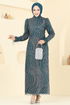 Evening Dress 6539YG95-MS Petroleum - Thumbnail