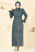Evening Dress 6539YG95-MS Petroleum - Thumbnail