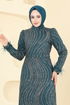 Evening Dress 6539YG95-MS Petroleum - Thumbnail