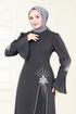 فستان سهرة رمادي غامق 6617YG95-MS - Thumbnail