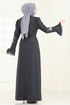 فستان سهرة رمادي غامق 6617YG95-MS - Thumbnail