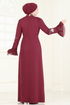 Evening Dress 6617YG95-MS Burgundy - Thumbnail