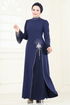 Evening Dress 6617YG95-MS Navy Blue - Thumbnail