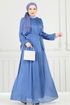 فستان سهرة أزرق 6622YG95-MS - Thumbnail
