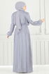 فستان سهرة رمادي 6622YG95-MS - Thumbnail