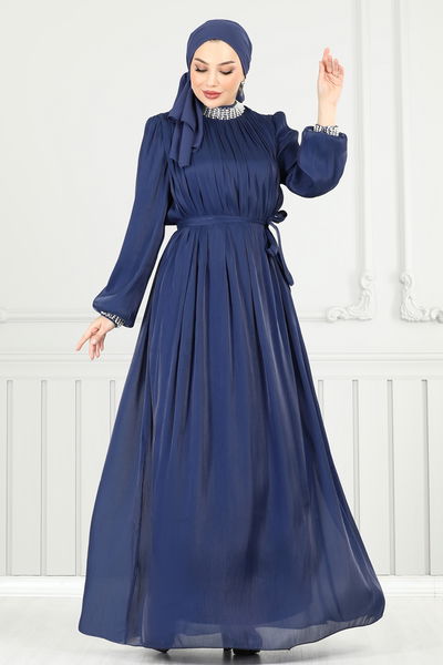 Y.G.S. - Evening Dress 6622YG95-MS Navy Blue - 359249