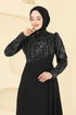 Evening Dress 6625YG95-MS Black - Thumbnail
