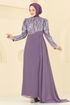 Evening Dress 6625YG95-MS Dark Lilac - Thumbnail