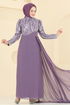 Evening Dress 6625YG95-MS Dark Lilac - Thumbnail