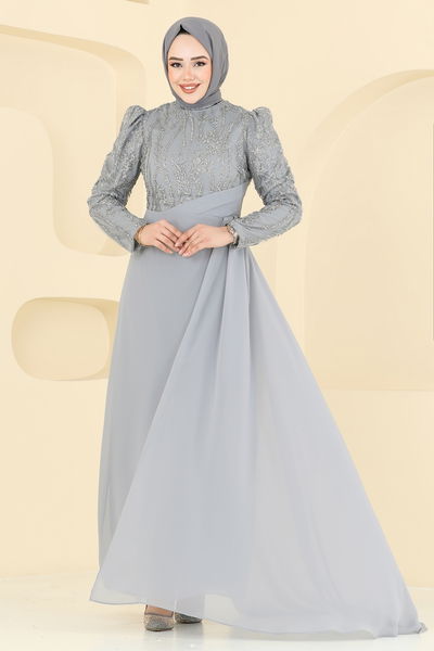 Y.G.S. - Evening Dress 6625YG95-MS Gray - 359384