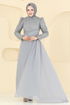 فستان سهرة رمادي 6625YG95-MS - Thumbnail