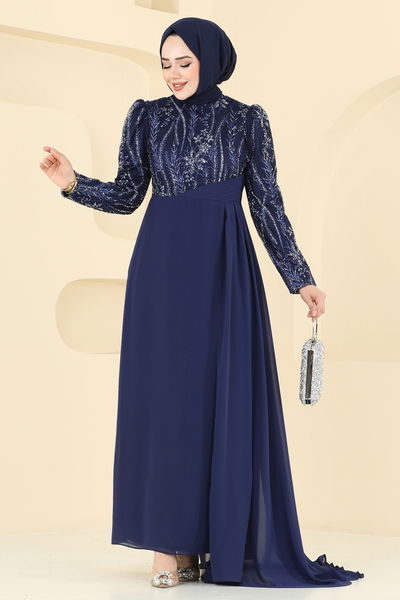 Y.G.S. - Evening Dress 6625YG95-MS Navy Blue - 359368