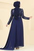 Evening Dress 6625YG95-MS Navy Blue - Thumbnail