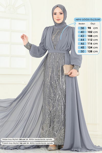 Y.G.S. - Evening Dress 6631YG95-MS Gray - 359328