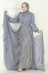 فستان سهرة رمادي 6631YG95-MS - Thumbnail