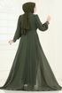 Evening Dress 6631YG95-MS Khaki - Thumbnail